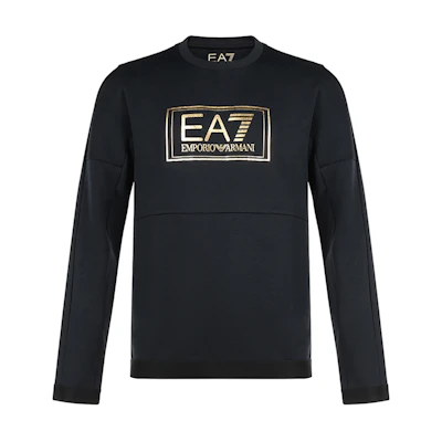 Emporio Armani EA7 Gold Logo Crewneck Sweatshirt Navy Blue 6HPM73-PJF3Z-1578