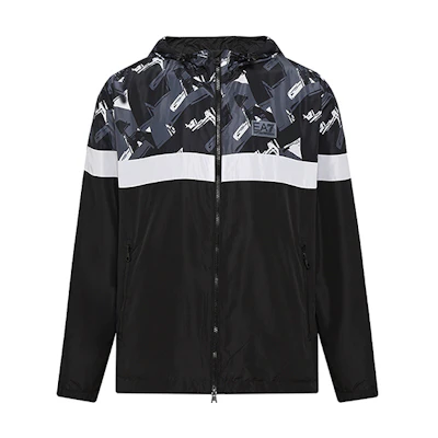 Emporio Armani EA7 Graffiti Logo Hoodie Jacket - Black 6KPB24-PN28Z-1200
