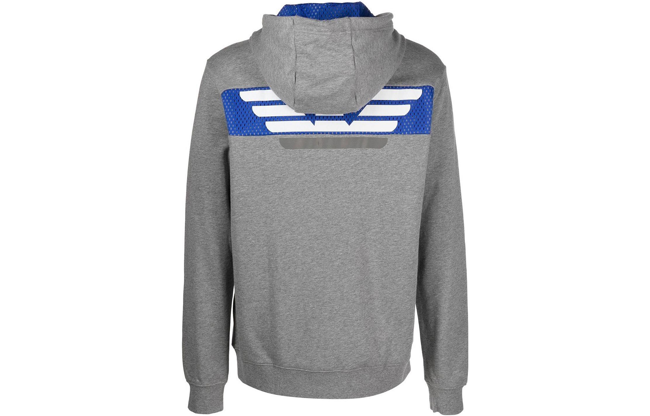 Emporio Armani EA7 Gray Hoodie with Eagle Logo and Letter Print 6LPM72-PJEQZ-3905 圖 3