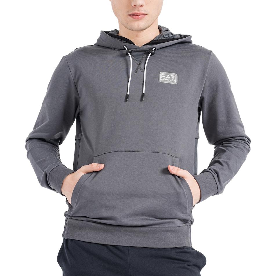 Emporio Armani EA7 Gray Logo Printed Hoodie Jacket Long Sleeve Sweater 3RPM24-PJ05Z-1977