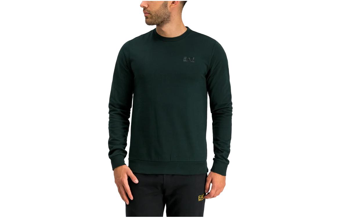 Emporio Armani EA7 Green Crewneck Sweatshirt with Logo Print 8NPM52-PJ05Z-1860