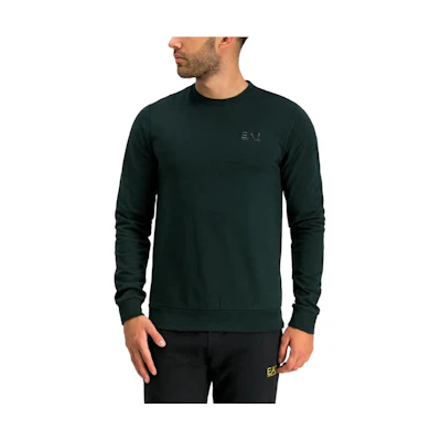 Emporio Armani EA7 Green Crewneck Sweatshirt with Logo Print 8NPM52-PJ05Z-1860