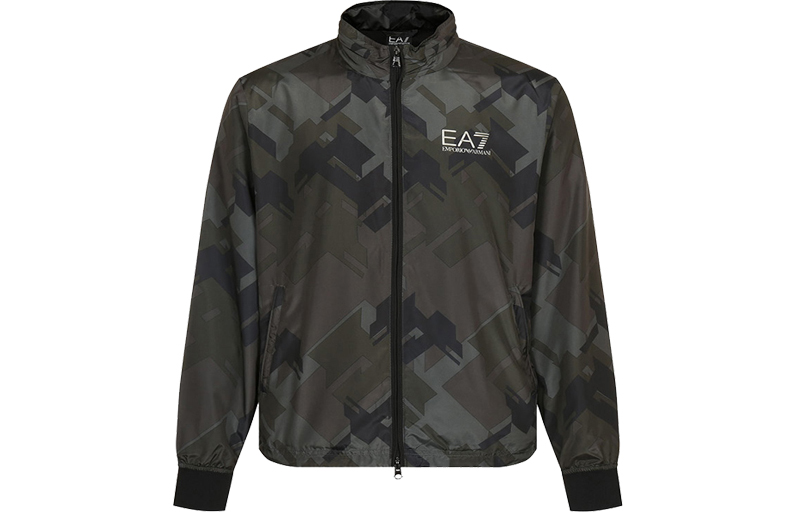 Emporio Armani EA7 Green Geometric Camo Zip-Up Jacket 6GPB03-N28Z-2216