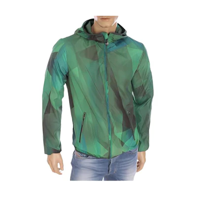 Emporio Armani EA7 Green Geometric Zip-Up Jacket 271721-6P220-11285