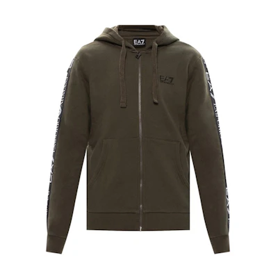 Emporio Armani EA7 Green Hoodie with Letter String Design 6HPM12-PJ07Z-1867