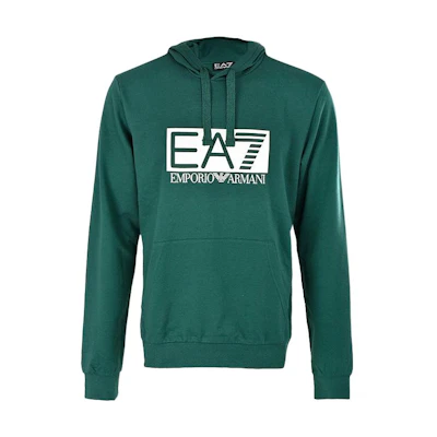Emporio Armani EA7 Green Hoodie with Logo Print 3GPM62-J05Z-1853