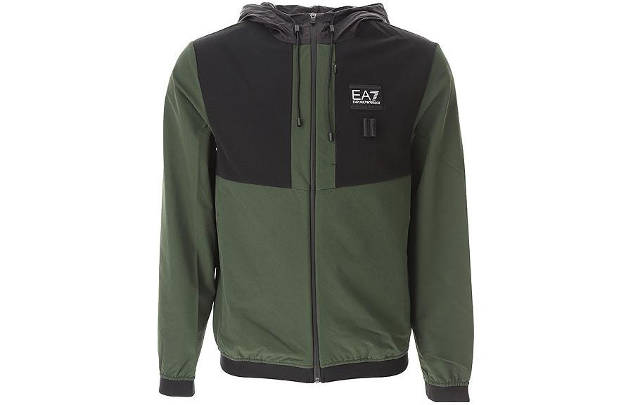 Emporio Armani EA7 Green Letter Patch Zip-Up Hoodie Jacket 6RPB42-PNBWZ-1845