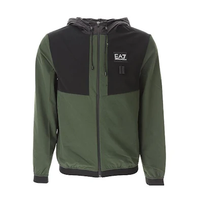 Emporio Armani EA7 Green Letter Patch Zip-Up Hoodie Jacket 6RPB42-PNBWZ-1845