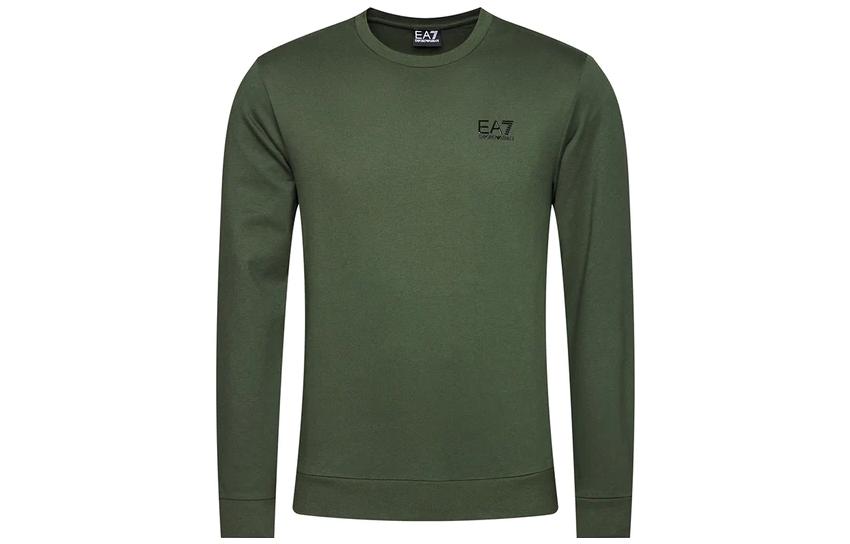 Emporio Armani EA7 Green Letter Print Long-Sleeve Sweatshirt 8NPM52-PJ05Z-1862