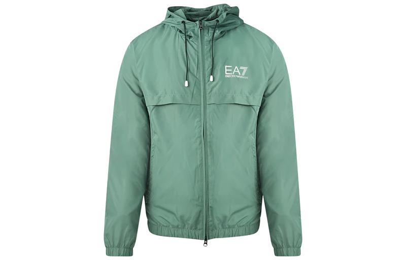 Emporio Armani EA7 Green Logo Print Zip-Up Hoodie Jacket 3HPB13-PN28Z-1858