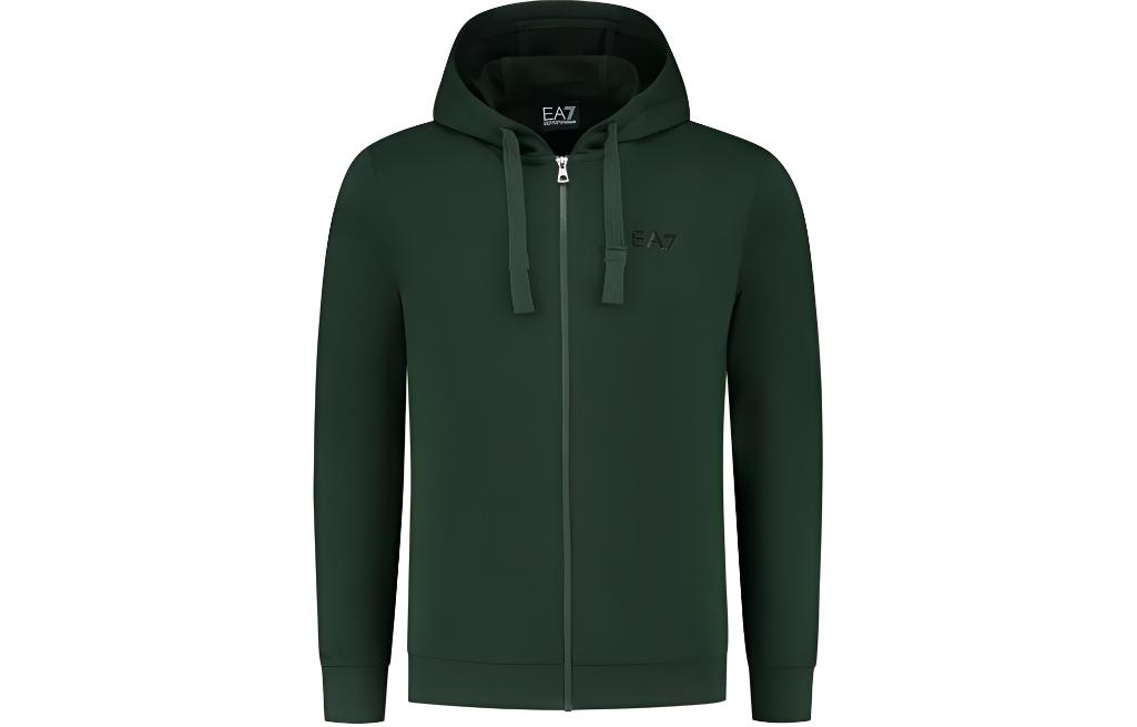 Emporio Armani EA7 Green Print Zip-Up Hoodie Jacket 8NPM03-PJ05Z-1860