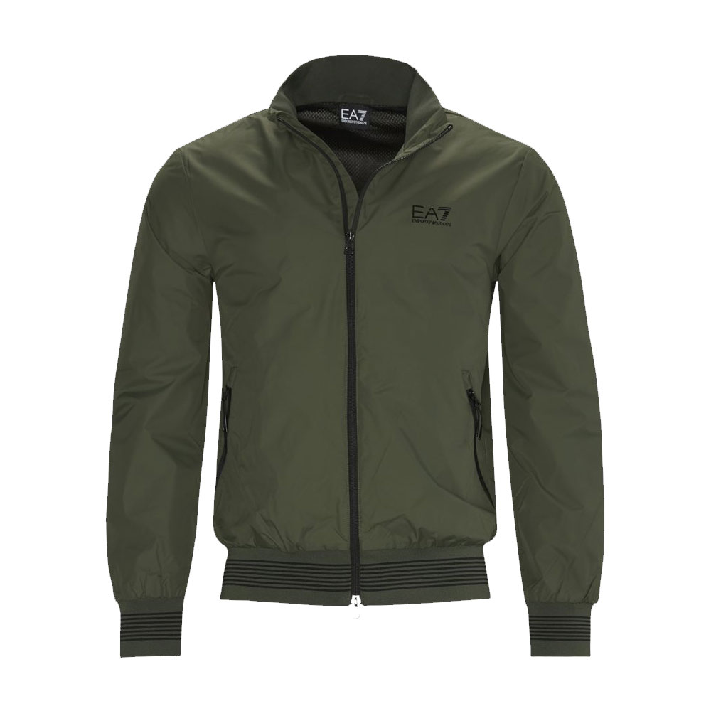 Emporio Armani EA7 Green Zip-Up Jacket with Logo Print 3KPB01-PN27Z-1862
