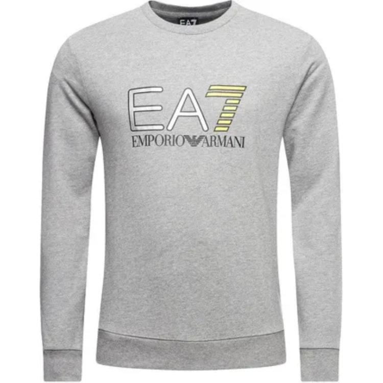 Emporio Armani EA7 Grey Crewneck Logo Loose Fit Sweatshirt 3HPM22-PJ05Z-3905