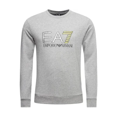 Emporio Armani EA7 Grey Crewneck Logo Loose Fit Sweatshirt 3HPM22-PJ05Z-3905