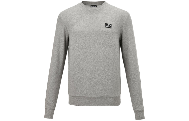 Emporio Armani EA7 Grey Crewneck Sweatshirt with Logo Patch 3HPM16-PJ8BZ-3905