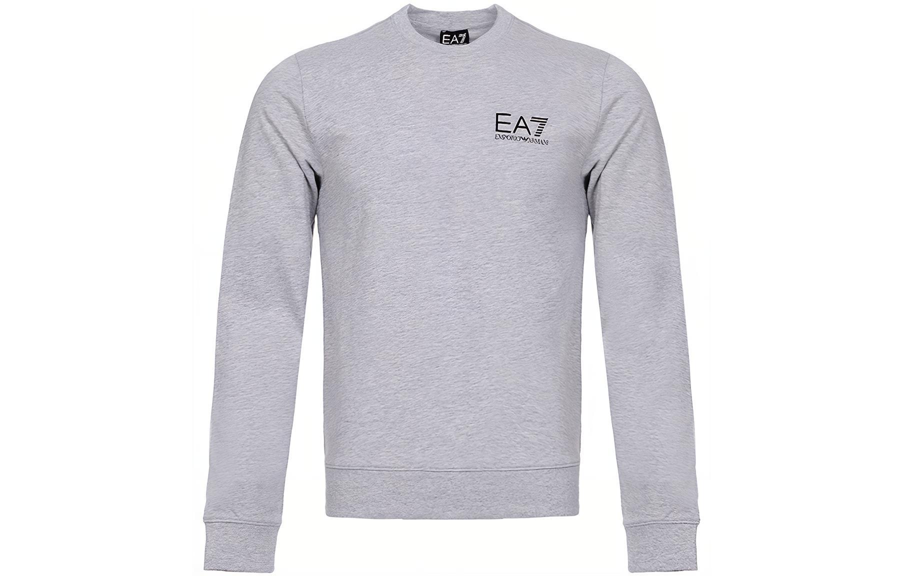 Emporio Armani EA7 Grey Crewneck Sweatshirt with Small Logo 6YPM52-PJ05Z-3904