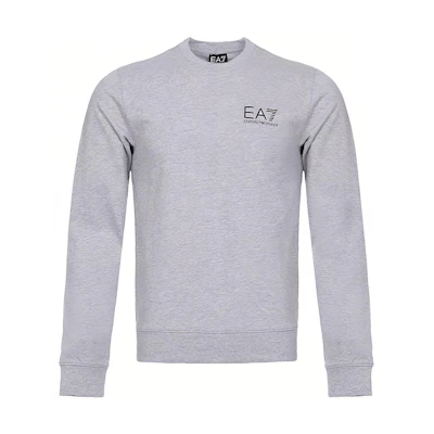 Emporio Armani EA7 Grey Crewneck Sweatshirt with Small Logo 6YPM52-PJ05Z-3904