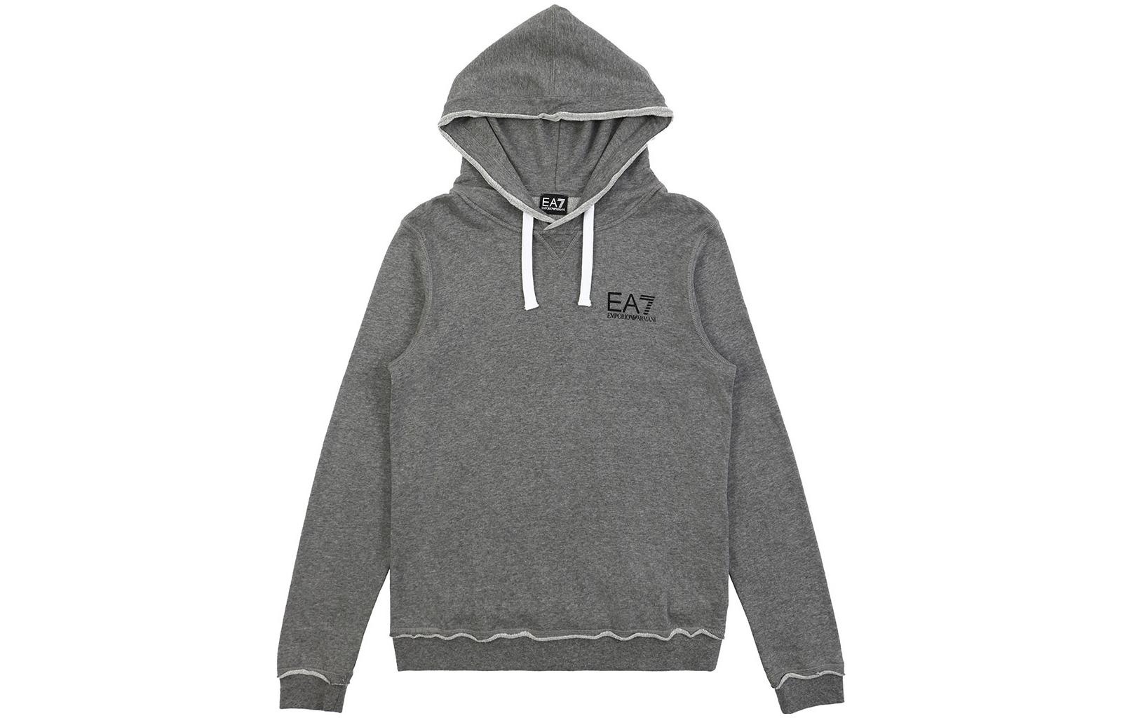 Emporio Armani EA7 Grey Hoodie with Letter Print Design 274632-4A269-00349