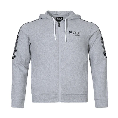Emporio Armani EA7 Grey Knit Sweatshirt with Logo Print 3HPM24-PJ05Z-3904