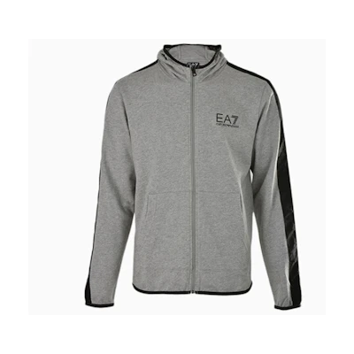 Emporio Armani EA7 Grey Letter Print Hoodie Jacket SS22 Collection 3GPM22-J05Z-3905