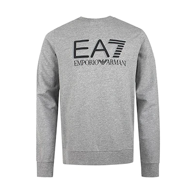 Emporio Armani EA7 Grey Pullover Sweatshirt with Letter Print 3HPM60-PJ05Z-03905