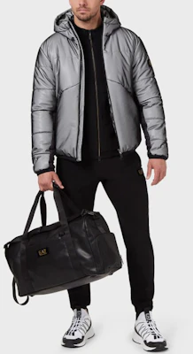 EMPORIO ARMANI EA7 灰色純色連帽棉質外套. 6KPB69-PN7MZ-1200 Shop EMPORIO ARMANI EA7 灰色純色連帽棉質外套. 6KPB69-PN7MZ-1200