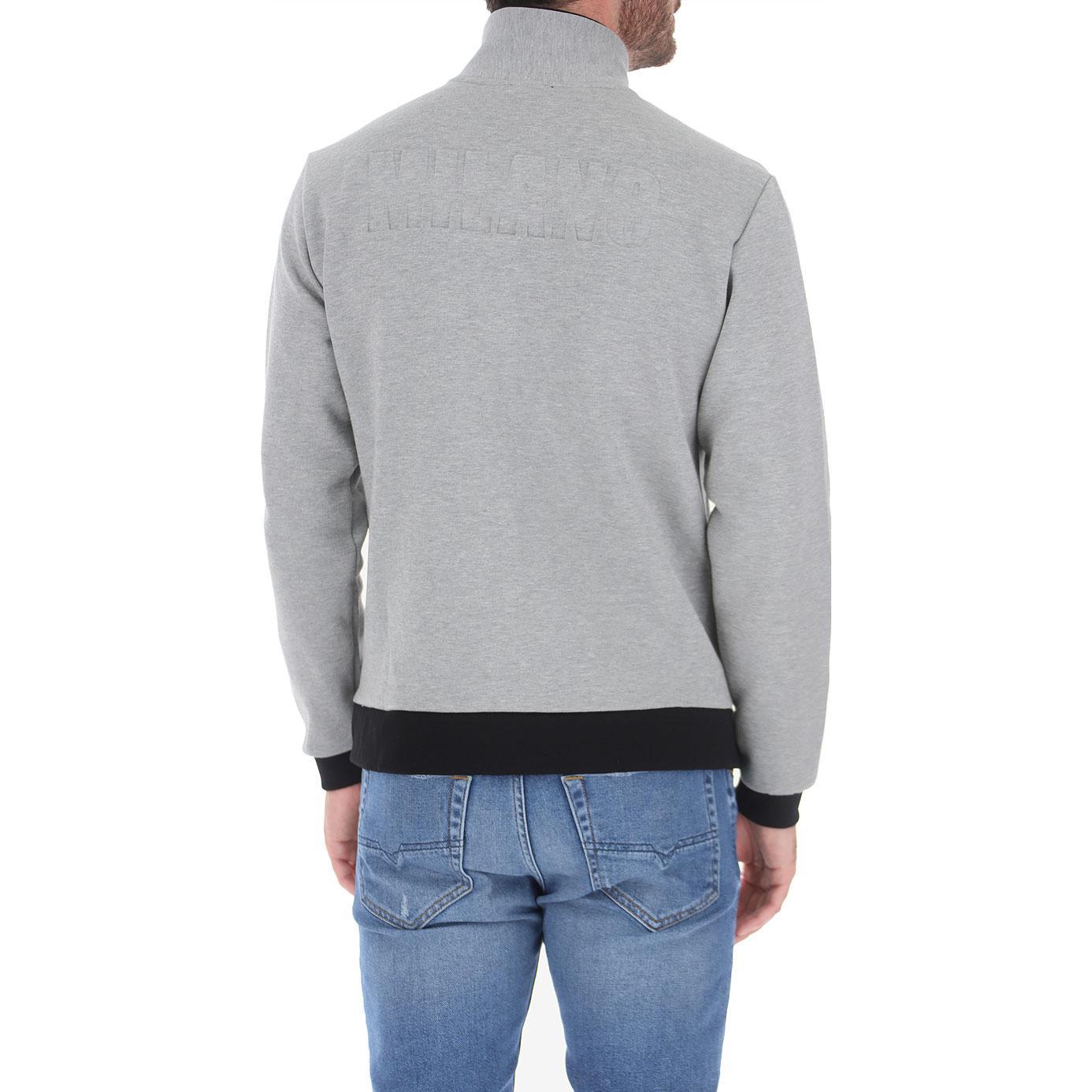 Shop Emporio Armani EA7 灰色字母印花側口袋運動衫 6KPM90-PJBZZ-3905