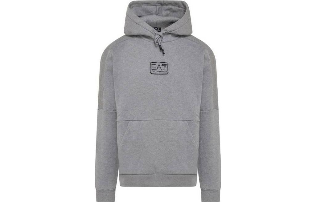 Emporio Armani EA7 Grey Sweatshirt with Solid Logo Print Design 6LPM96-PJ07Z-3905