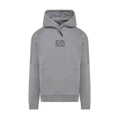 Emporio Armani EA7 Grey Sweatshirt with Solid Logo Print Design 6LPM96-PJ07Z-3905