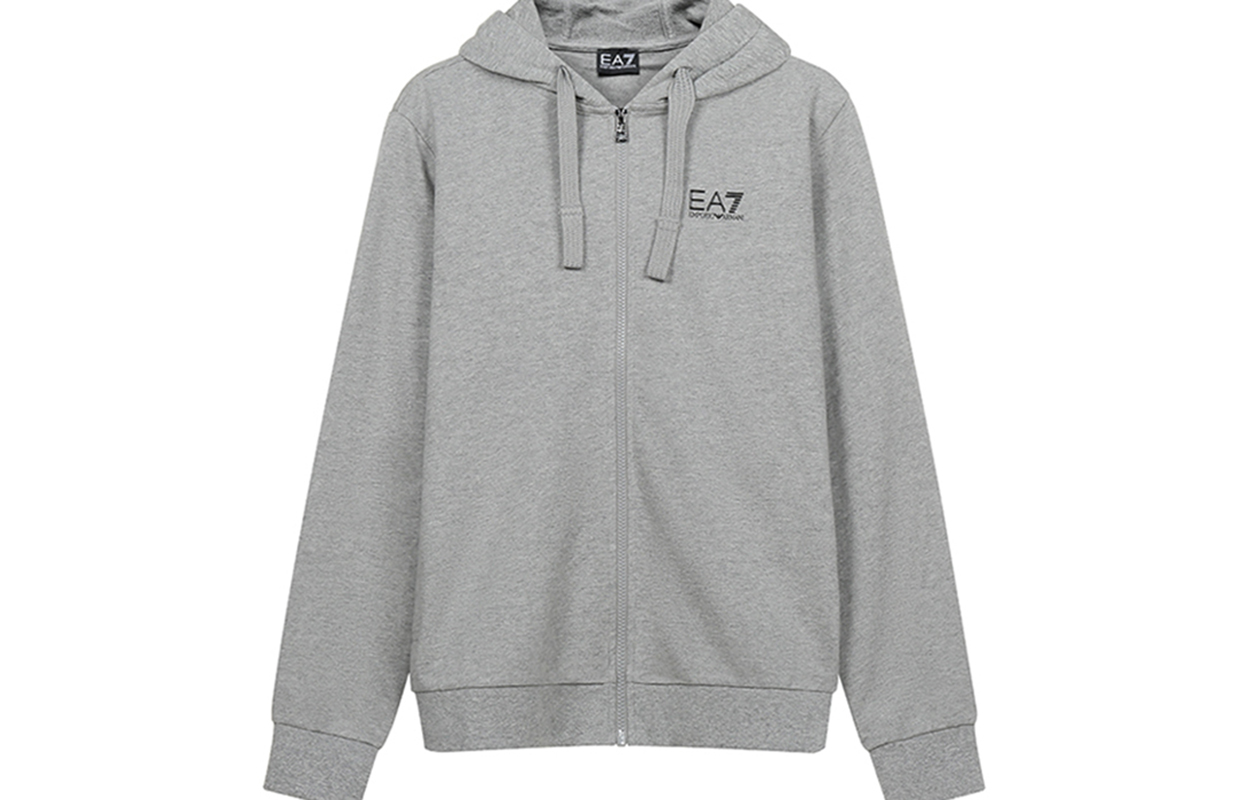 Emporio Armani EA7 Grey Zip-Up Hoodie Jacket 8NPM03-PJ05Z-3905