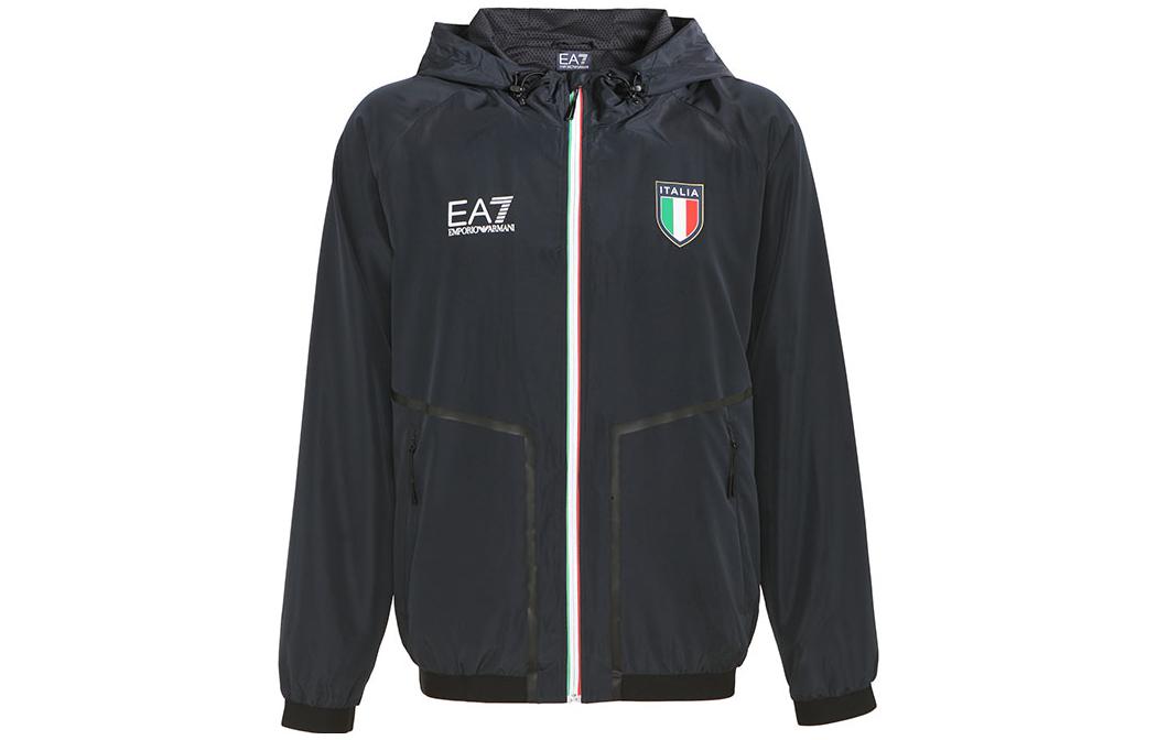 Emporio Armani EA7 Hooded Jacket Navy Blue Casual Shield Logo 8NPBC0-PC02Z-1578