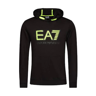 Emporio Armani EA7 Hoodie Black/Yellow with Logo Design 6HPM62-PJ05Z-1200