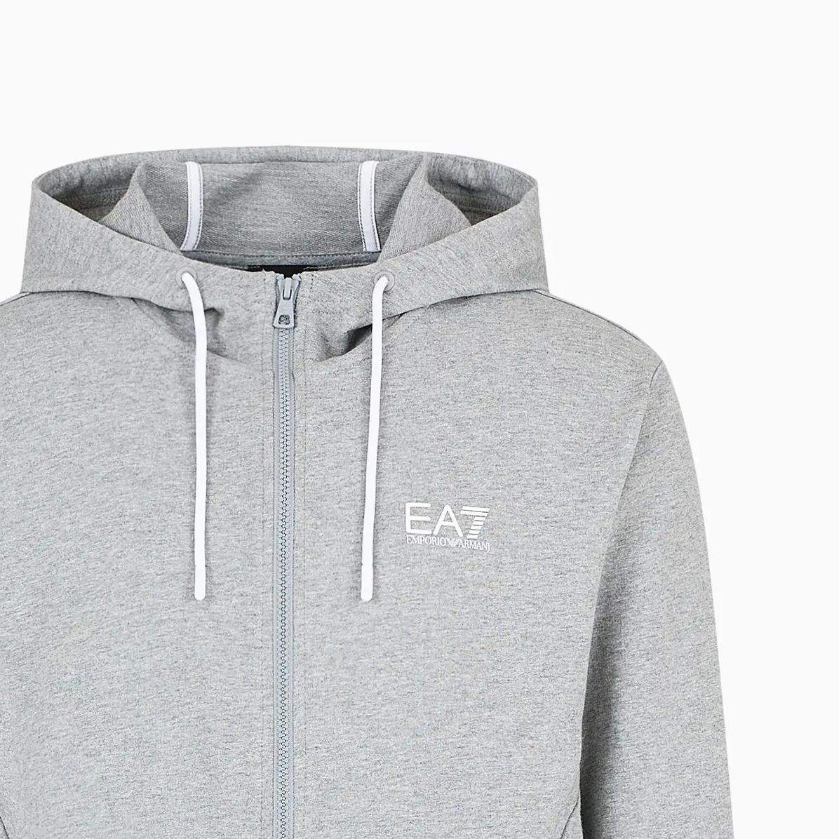 Details for Emporio Armani EA7 灰色連帽外套 - Logo印花, 拉鍊款, 長袖 SS24 3DPM53-PJ05Z-3905