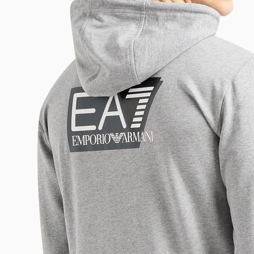Sizing Emporio Armani EA7 灰色連帽外套 - Logo印花, 拉鍊款, 長袖 SS24 3DPM53-PJ05Z-3905
