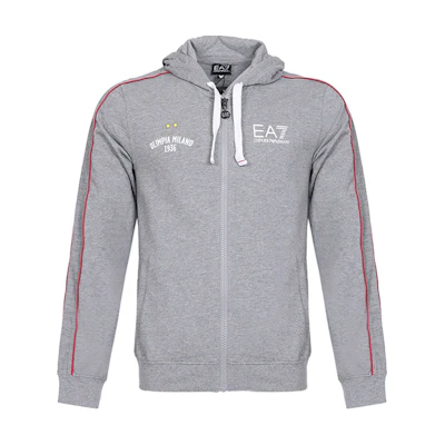 Emporio Armani EA7 Hoodie Jacket with Logo Print - Grey 3YPM65-PJ05Z-3905