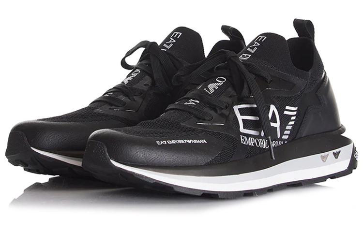 Emporio Armani EA7 Lace-Up Sneaker 'Black and White' 圖 3