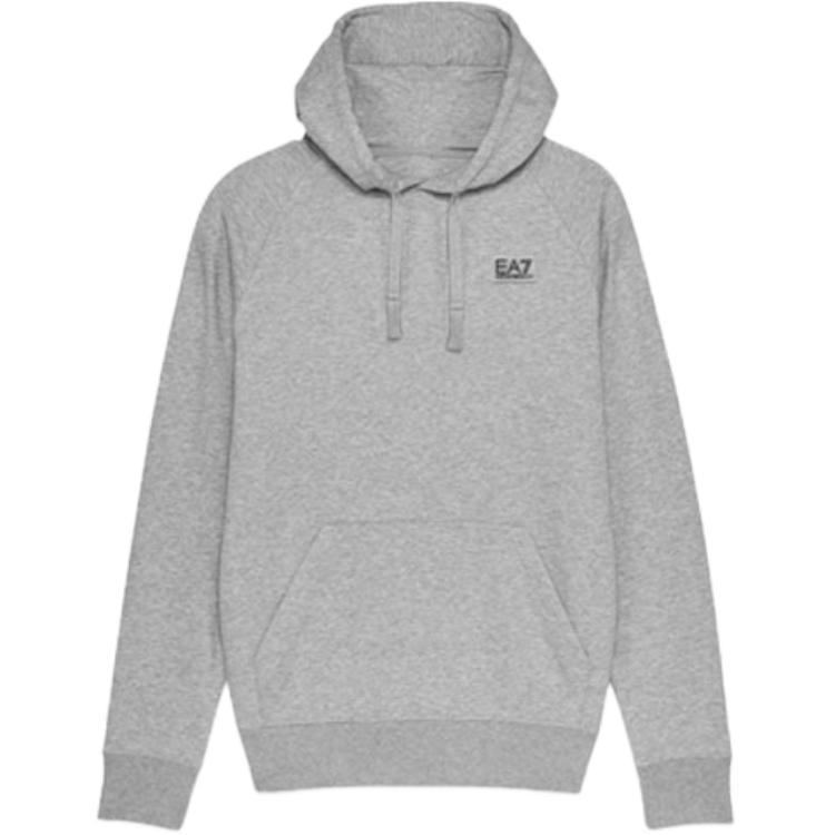 Emporio Armani EA7 Letter Logo Drawstring Hoodie Grey 6HPM96-PJ07Z-0905