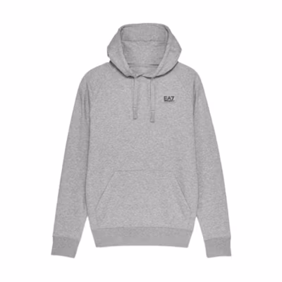 Emporio Armani EA7 Letter Logo Drawstring Hoodie Grey 6HPM96-PJ07Z-0905