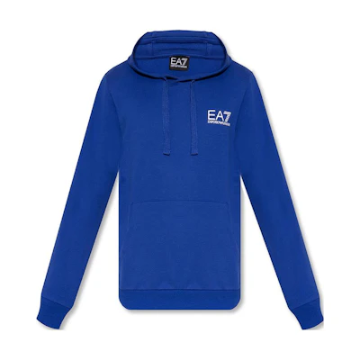 Emporio Armani EA7 Letter Print Hoodie Blue SS23 Long Sleeve 8NPM18-PJ05Z-1597