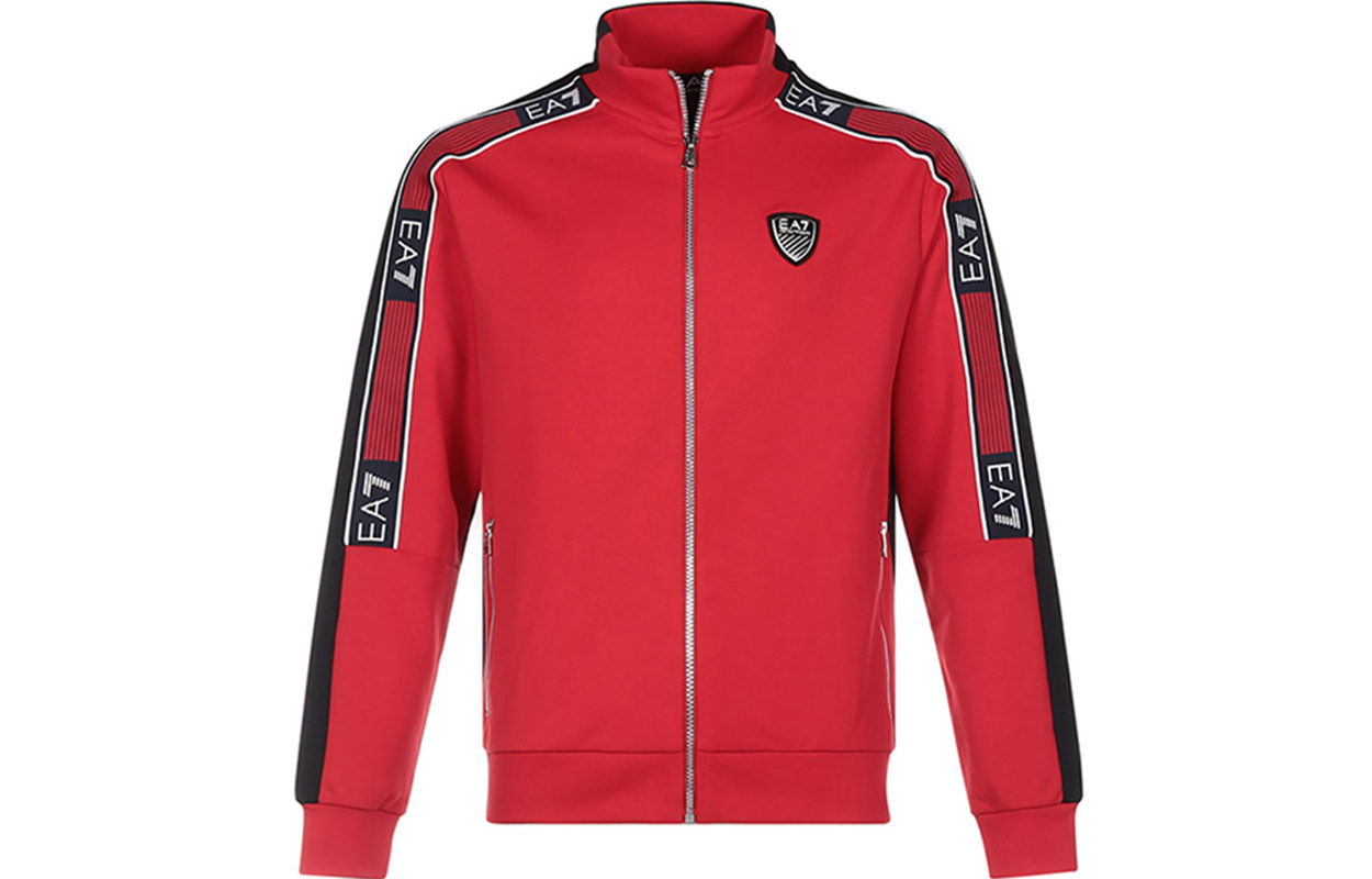 Emporio Armani EA7 Letter Print Sports Jacket - Racing Red 6HPM02-PJ3MZ-1451