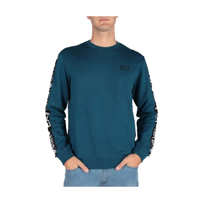 Emporio Armani EA7 Letter Print Sweatshirt Peacock Blue - SS22 6HPM11-PJ07Z-1546