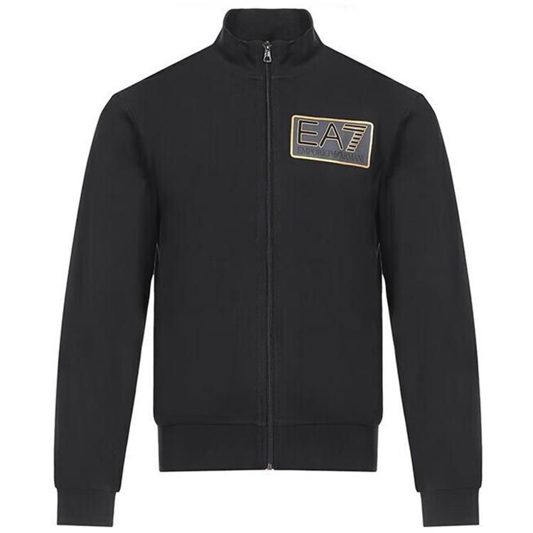 Emporio Armani EA7 Letter Print Zip Jacket Black 6ZPM61-J05Z-1200