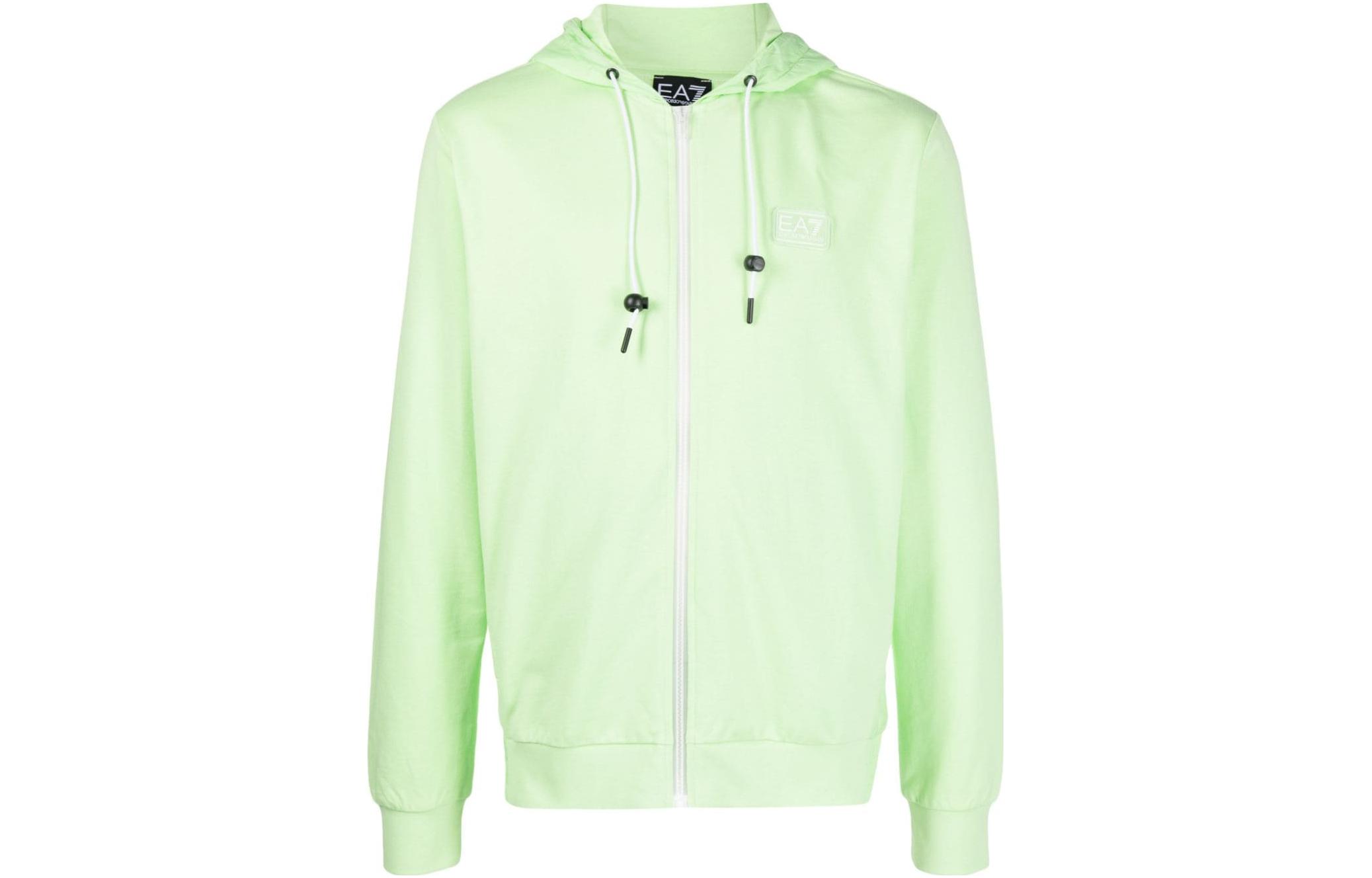 Emporio Armani EA7 Light Green Logo Cotton Hoodie 3RPM25PJ05Z1805