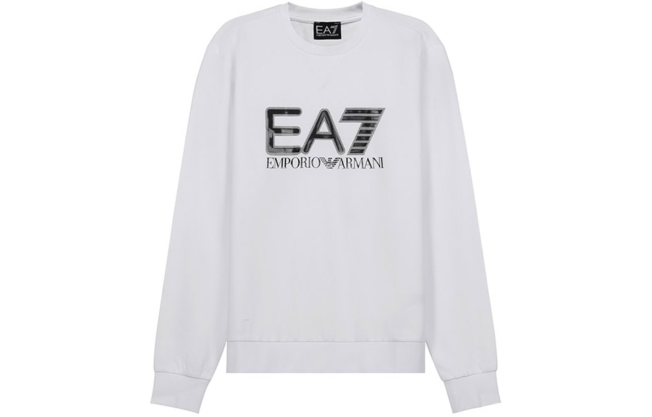 Emporio Armani EA7 Logo Crewneck Pullover Sweatshirt White ( FW21) 6KPM60-PJ05Z-1100