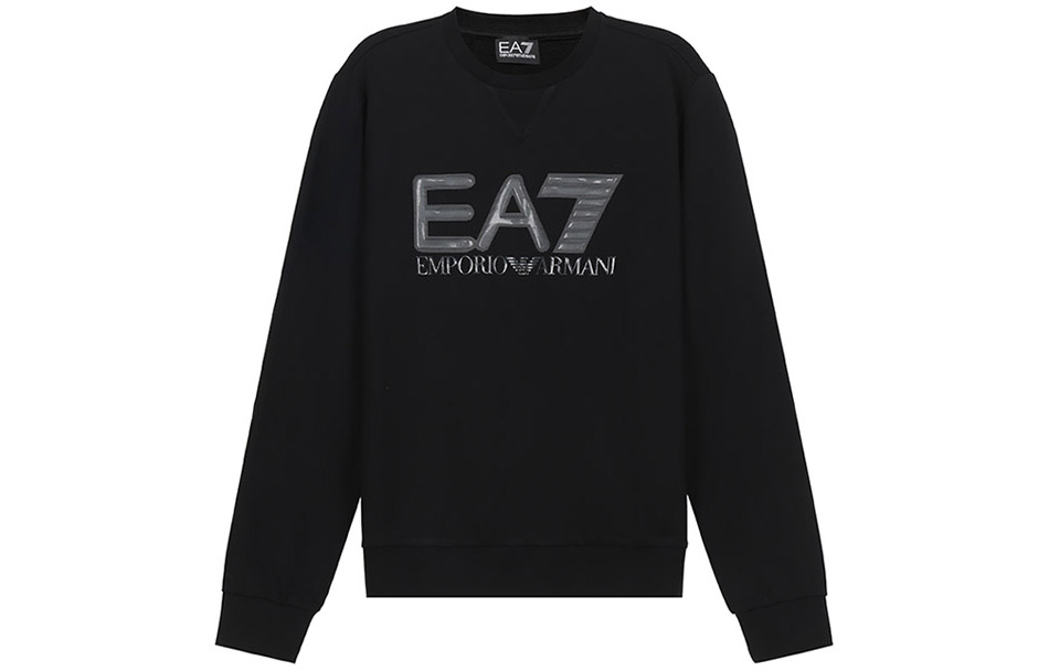Emporio Armani EA7 Logo Crewneck Pullover Sweatshirt Black ( FW21) 6KPM60-PJ05Z-1200