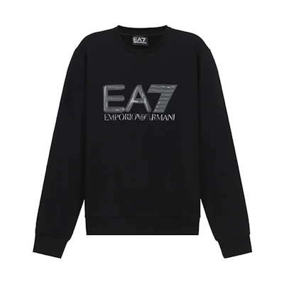 Emporio Armani EA7 Logo Crewneck Pullover Sweatshirt Black ( FW21) 6KPM60-PJ05Z-1200
