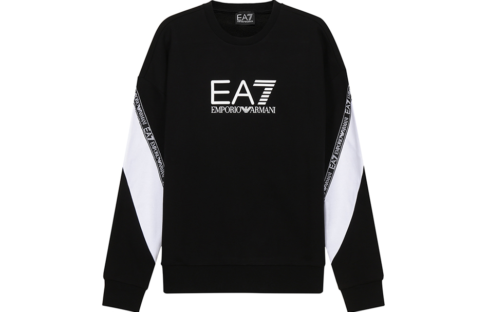 Emporio Armani EA7 Logo Crewneck Sweatshirt Black/White Colorblock 6KPM28-PJ07Z-1200