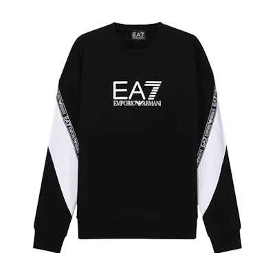 Emporio Armani EA7 Logo Crewneck Sweatshirt Black/White Colorblock 6KPM28-PJ07Z-1200