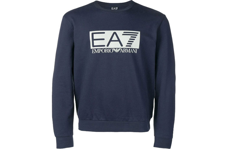 Emporio Armani EA7 Logo Crewneck Sweatshirt Blue 3GPM60-J05Z-1554
