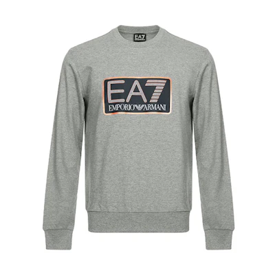 Emporio Armani EA7 Logo Crewneck Sweatshirt Gray 6ZPM60-PJ05Z-3905